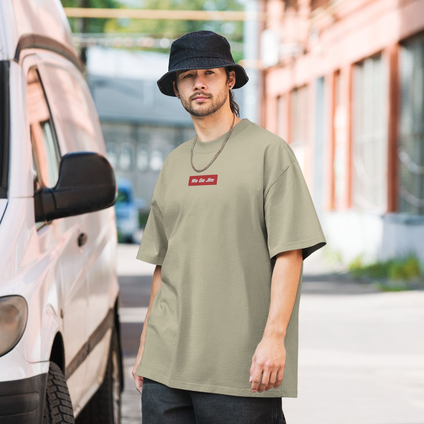 "We Go Jim" Oversized Faded T-Shirt